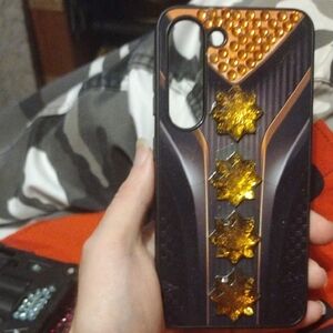 Black And Orange Bling Cell Phone Case
